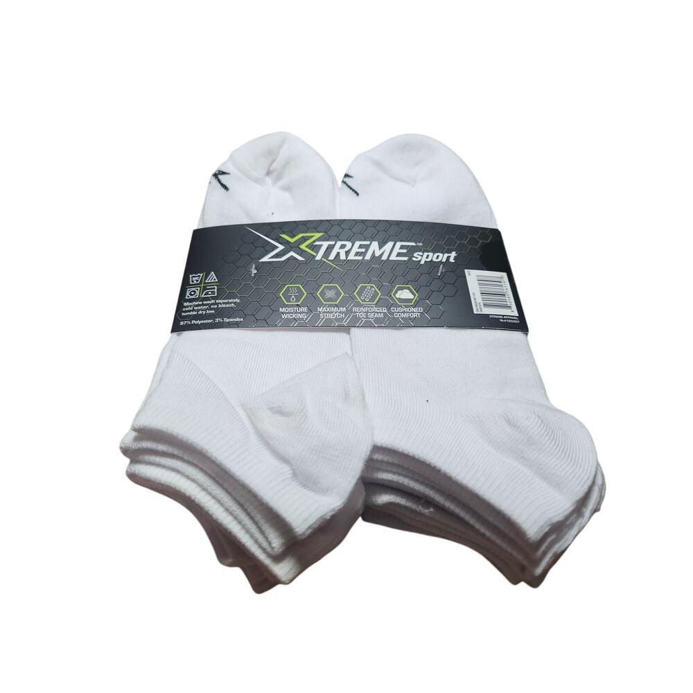 Xtreme Mens No Show Socks 10-13 White